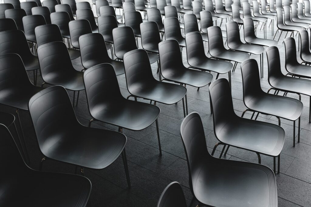 rows of empty chairs